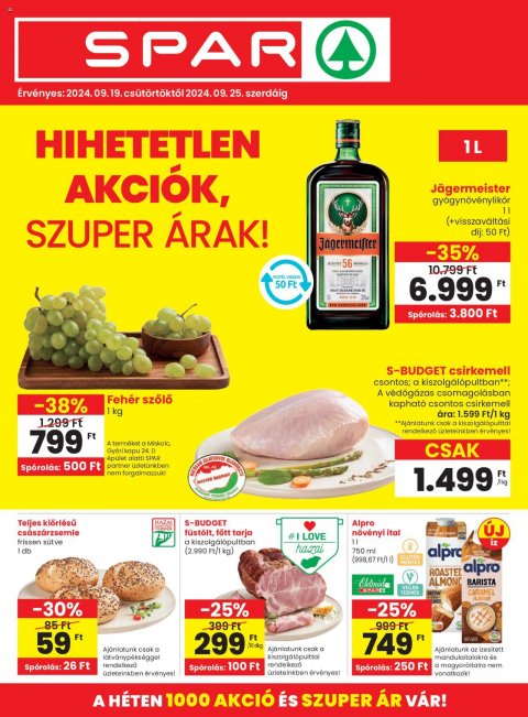 SPAR Akciós újság od 19. 9. 2024 do 25. 9. 2024