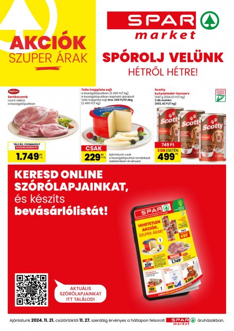 SPAR Market od 21. 11. 2024 do 27. 11. 2024