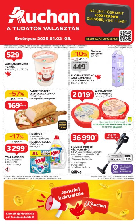 AUCHAN Akciós újság od 2. 1. 2025 do 8. 1. 2025