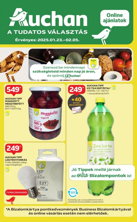 AUCHAN 2 hetes hipermarket ajánlatunk od 23. 1. 2025 do 5. 2. 2025